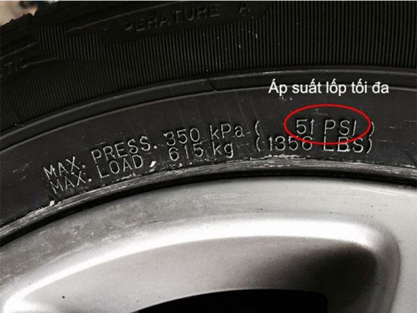 Chỉ số áp suất tối đa của lốp